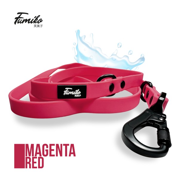 Fumiko® Hundeleine Magenta Red aus Biothane 2 Meter