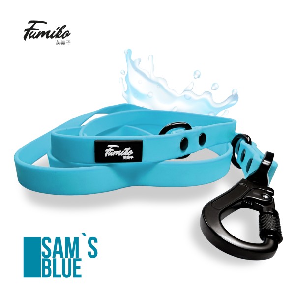 Fumiko® Hundeleine Sam´s Blue aus Biothane 2 Meter