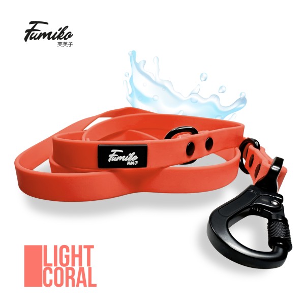 Fumiko® Hundeleine Light Coral aus Biothane 2 Meter