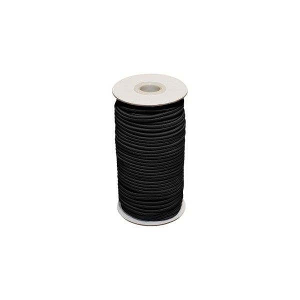 GUMMIKORDEL 3 MM SCHWARZ 580 POLYESTER 100 LM