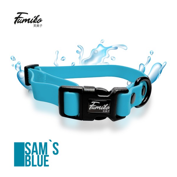 Fumiko® Halsband Sam's Blue aus Biothane