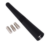 Autoantenne 9 cm gummiert mit 3 Adaptern: 5 6 und 7mm