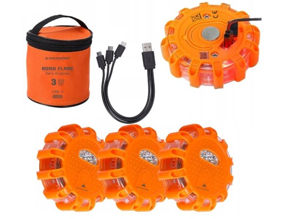 Akku Warnleuchten LED-Warnlicht mit 3 LED-Modulen Tragbares Sicherheits- und Notfallgerät