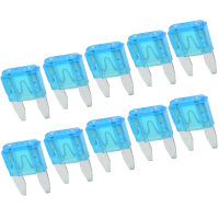 10x Mini Flachstecksicherung 15A (hellblau)