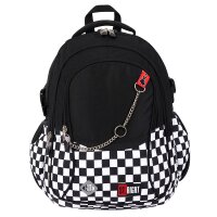 Schulrucksack- viele Fächer - K-Pop Chain schwarz und weiß 23 l