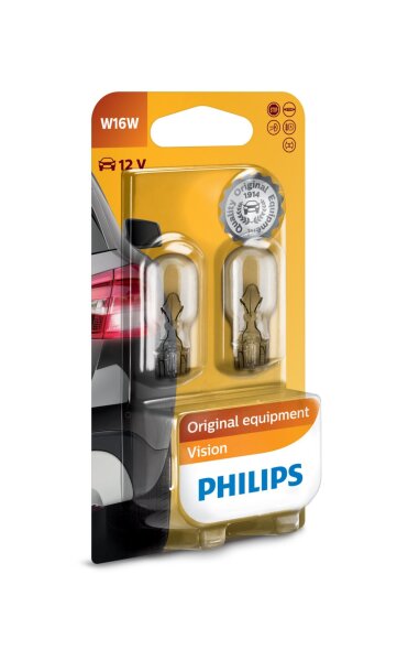 W16W 12V 16W W2,1x9,5d Vision Blister 2st. Philips