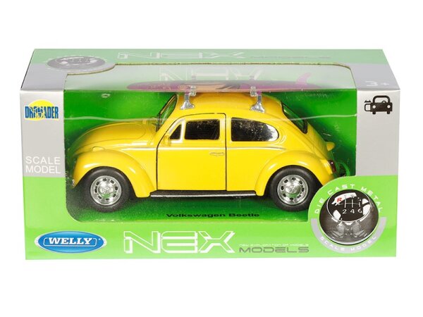 VW Beetle, Surfing, gelb, Modell 1:34