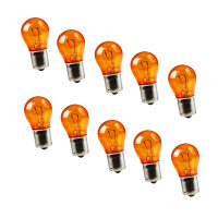 10x Glühlampe 12V 21W BA15s 21W Orange