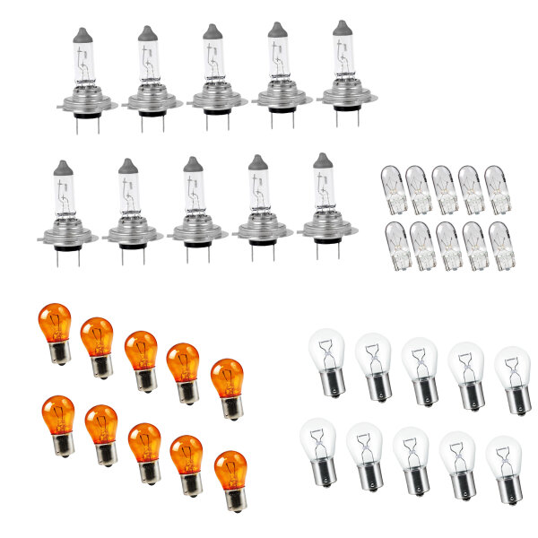 AUTOLAMPEN H7 55W BLINKERBIRNEN GLÜHBIRNE BREMSLICHT SET 40-TEILIG